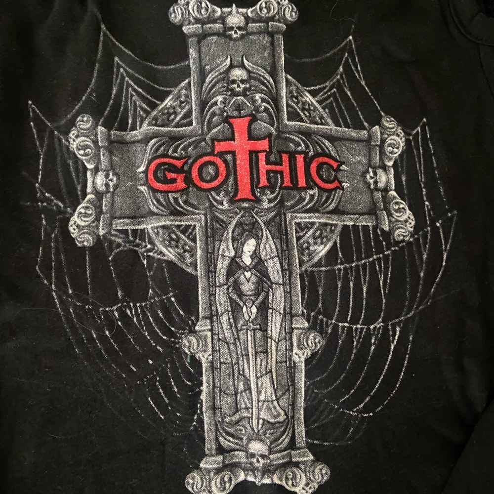 Gothic long sleeve top with chain detail